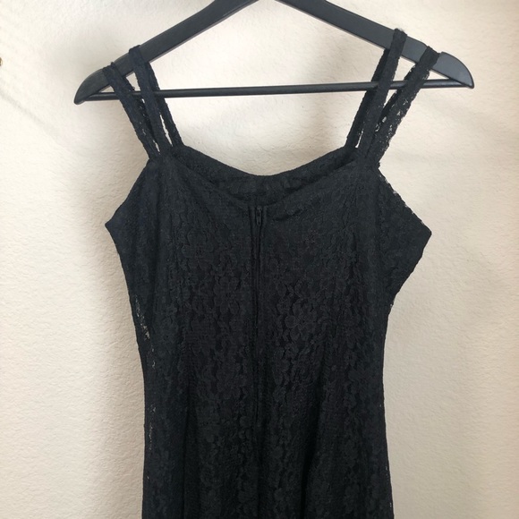 Vintage All That Jazz Black Foral Lace Dress Size Small (Vintage size 9/10) - Picture 7 of 15